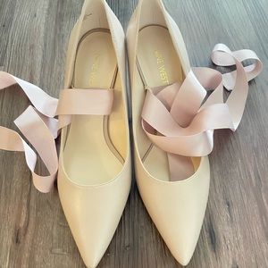 Nine West pink heels with straps